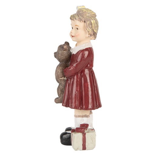 Figurina Craciun Fetita polirasina multicolora 6x4x13 cm