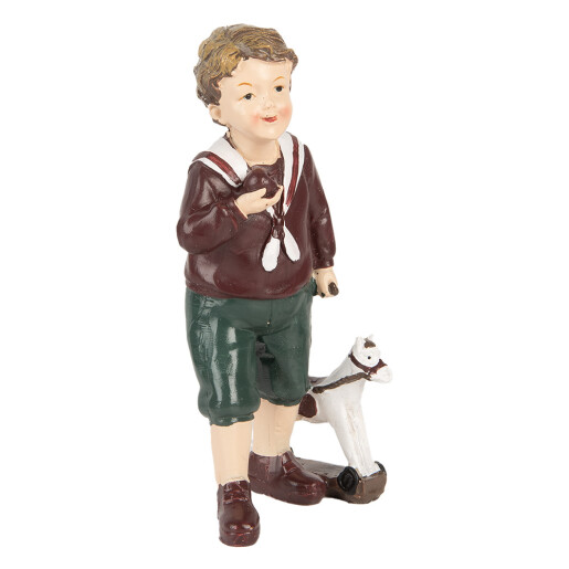 Figurina Craciun Baietel polirasina multicolora 6x5x15 cm