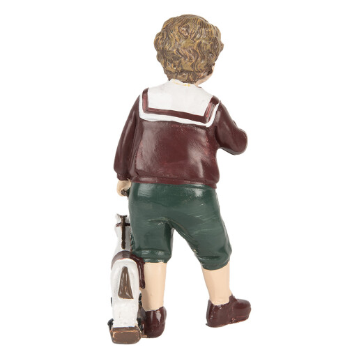 Figurina Craciun Baietel polirasina multicolora 6x5x15 cm