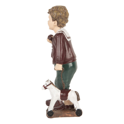 Figurina Craciun Baietel polirasina multicolora 6x5x15 cm