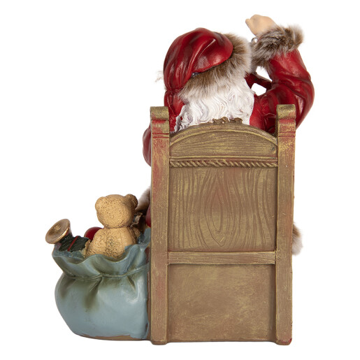 Figurina Mos Craciun polirasina multicolora 16x13x19 cm