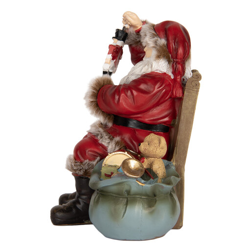 Figurina Mos Craciun polirasina multicolora 16x13x19 cm