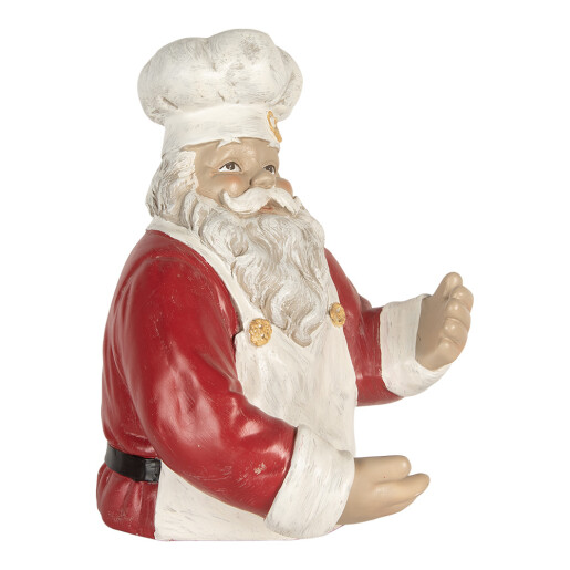 Figurina Mos Craciun Bucatar polirasina multicolora 25x25x35 cm