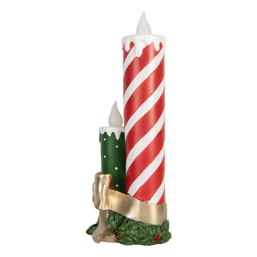 Decoratiune Craciun muzicala cu led Lumanari polirasina multicolora 19x16x41 cm