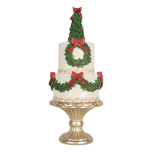 Decoratiune Craciun Tort polirasina multicolora Ø 17x42 cm