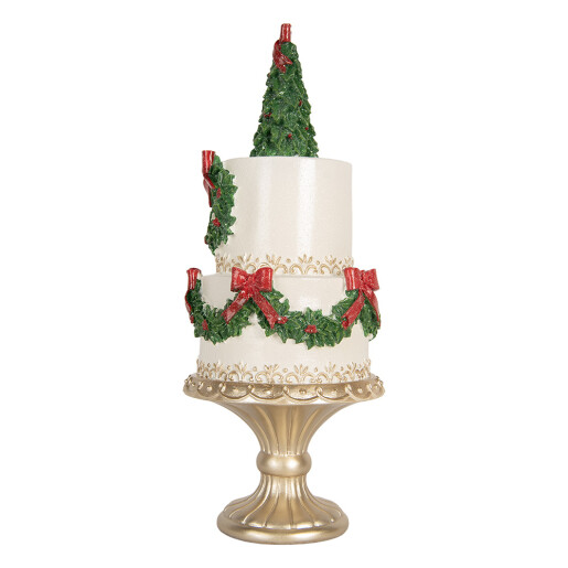 Decoratiune Craciun Tort polirasina multicolora Ø 17x42 cm