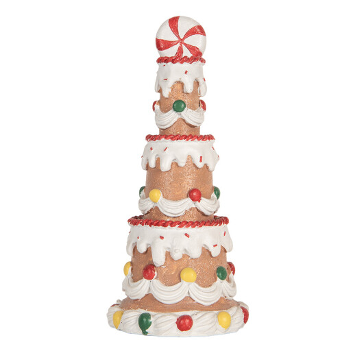 Decoratiune Craciun Tort polirasina multicolora Ø 10x22 cm