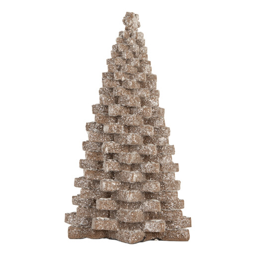 Brad Craciun polirasina maro alba 15x15x25 cm Brad Craciun polirasina maro alba 15x15x25 cm