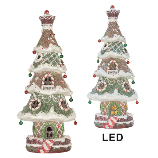 Brad Craciun polirasina multicolora cu led 15x12x36 cm  Brad Craciun polirasina multicolora cu led 15x12x36 cm