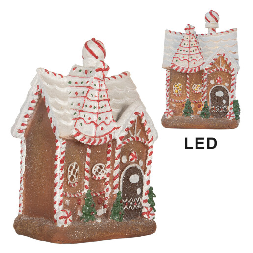 Casuta Turta Dulce polirasina multicolora, led 16x12x23 cm Casuta Turta Dulce polirasina multicolora, led 16x12x23 cm