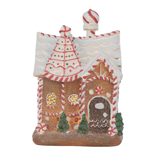 Casuta Turta Dulce polirasina multicolora, led 16x12x23 cm Casuta Turta Dulce polirasina multicolora, led 16x12x23 cm