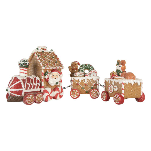 Trenulet Craciun polirasina multicolora 33x10x15 cm Trenulet Craciun polirasina multicolora 33x10x15 cm