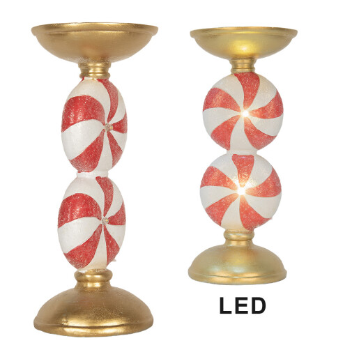 Sfesnic lumanare Craciun polirasina multicolora cu led Ø 10x23 cm Sfesnic lumanare Craciun polirasina multicolora cu led Ø 10x23 cm