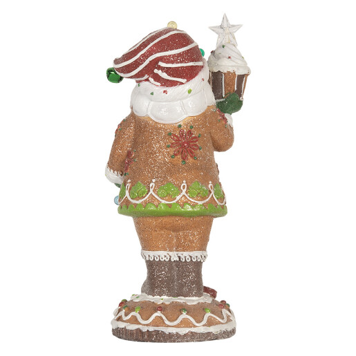 Figurina Mos Craciun polirasina multicolora cu led 15x13x32 cm Figurina Mos Craciun polirasina multicolora cu led 15x13x32 cm