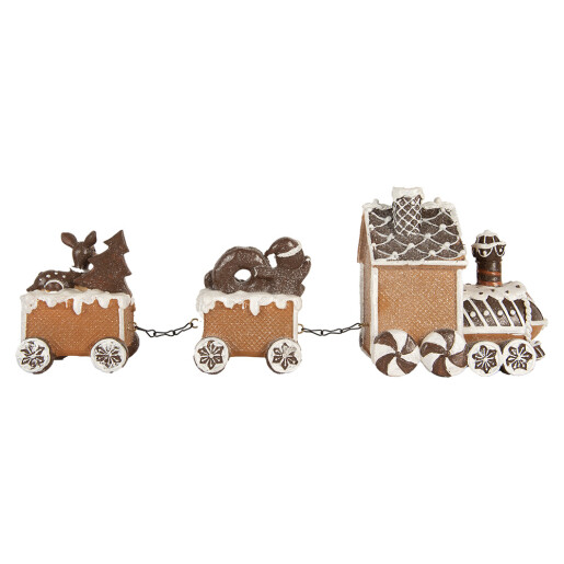 Trenulet Craciun polirasina alba maro 33x10x15 cm Trenulet Craciun polirasina alba maro 33x10x15 cm