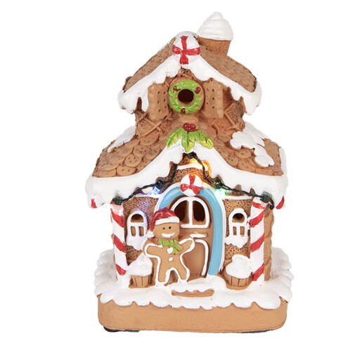 Casuta Turta Dulce polirasina multicolora cu led 11x10x17 cm