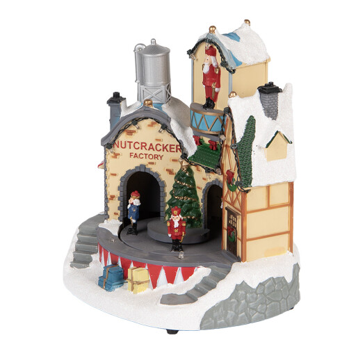 Decoratiune muzicala Craciun polirasina multicolora cu led 20x17x23 cm