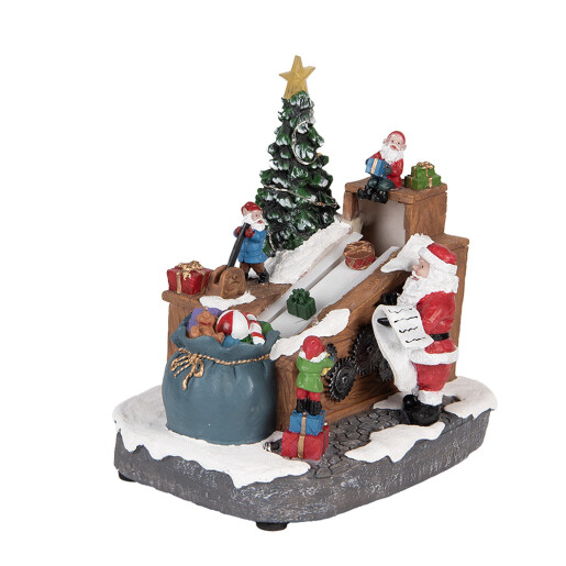 Decoratiune muzicala Craciun polirasina multicolora cu led 20x16x20 cm 