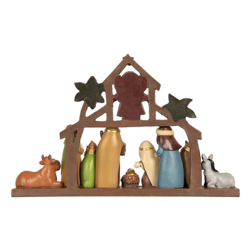 Figurina Nasterea Domnului polirasina multicolora 32x5x20 cm Figurina Nasterea Domnului polirasina multicolora 32x5x20 cm