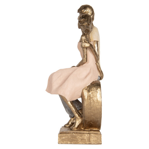 Figurina Cuplu polirasina multicolora 14x12x28 cm