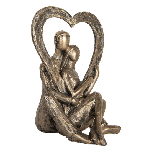 Figurina Cuplu polirasina aurie 11x10x15 cm