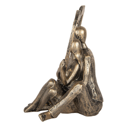 Figurina Cuplu polirasina aurie 11x10x15 cm