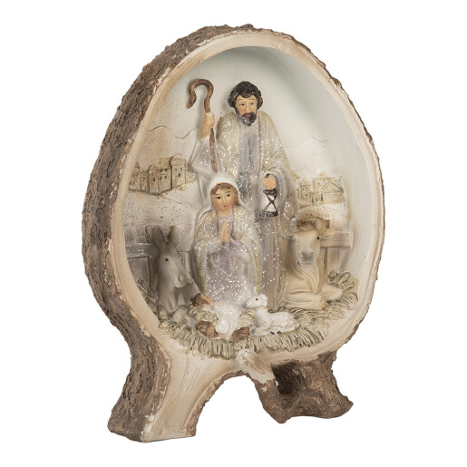 Decoratiune Nasterea Domnului polirasina multicolora 14x5x19 cm