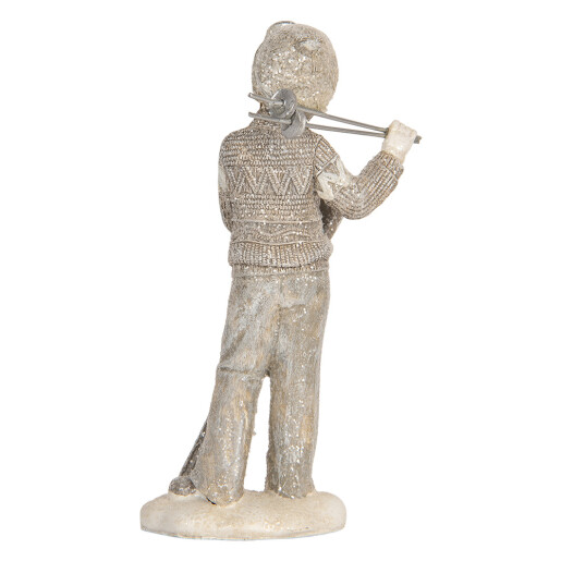 Set 2 figurine Copilasi Craciun polirasina gri bej (2) 8x7x15 cm