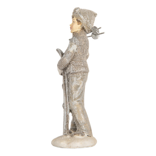 Set 2 figurine Copilasi Craciun polirasina gri bej (2) 8x7x15 cm