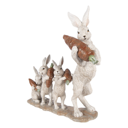 Figurina Iepurasi Paste polirasina multicolora 34x13x33 cm