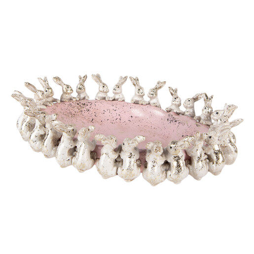 Bol decorativ Paste Iepurasi polirasina multicolora 26x19x7 cm