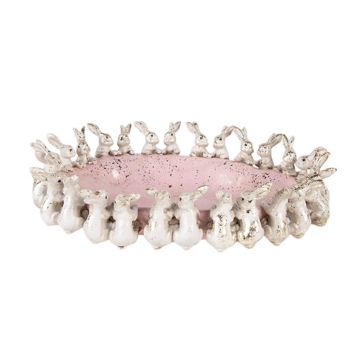Bol decorativ Paste Iepurasi polirasina multicolora 26x19x7 cm