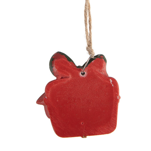 Ornament brad Craciun Cadou polirasina multicolora 4x1x4 cm