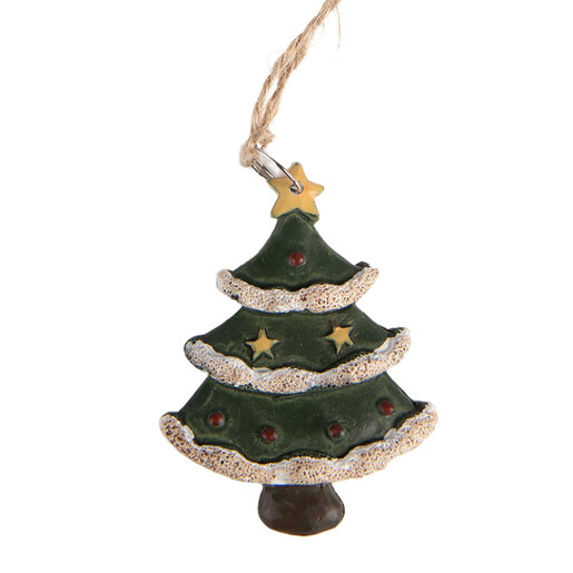 Ornament brad Craciun polirasina multicolora 3x1x5 cm
