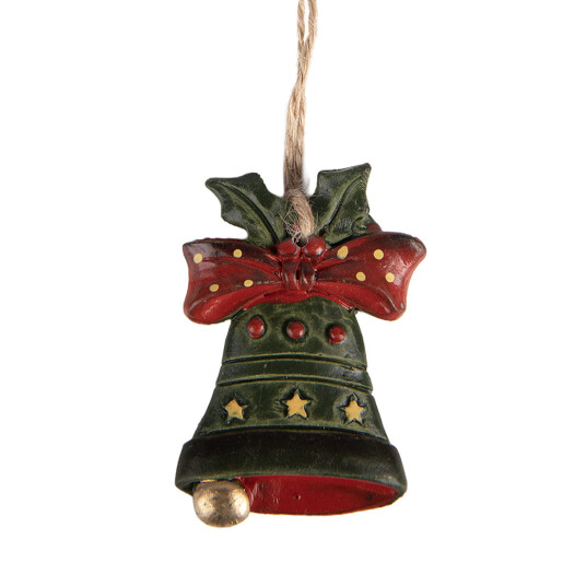 Ornament brad Craciun Clopotel polirasina multicolora 4x1x5 cm