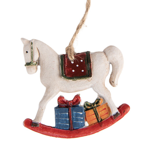 Ornament brad Craciun Calut polirasina multicolora 7x1x7 cm