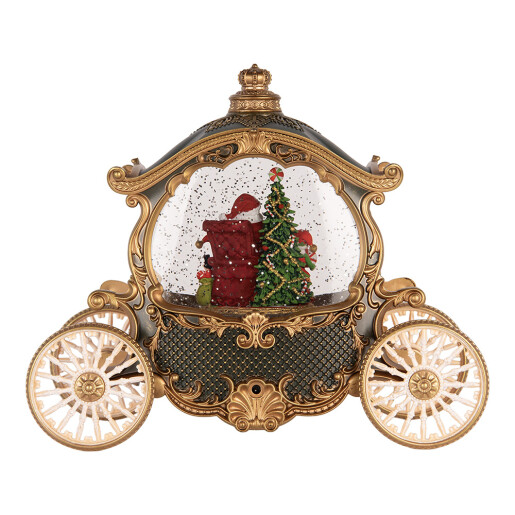 Decoratiune Craciun muzicala polirasina cu led Caleasca 26x11x20 cm