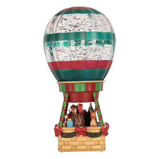 Decoratiune Craciun muzicala polirasina cu led Balon Zburator 13x13x25 cm