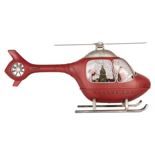 Decoratiune Craciun muzicala polirasina cu led Elicopter 47x11x22 cm