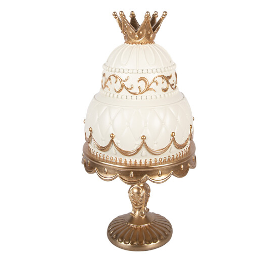 Decoratiune Tort polirasina bej aurie Ø 19x38 cm