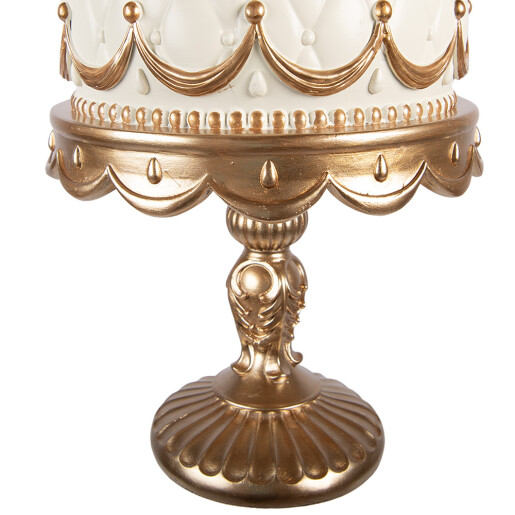 Decoratiune Tort polirasina bej aurie Ø 19x38 cm