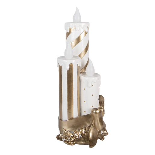 Lumanari decorative polirasina alba aurie cu led 19x16x41 cm 
