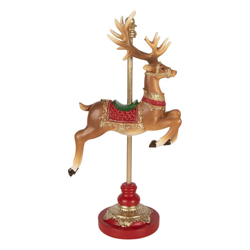 Figurina Craciun Ren polirasina multicolora 18x10x35 cm