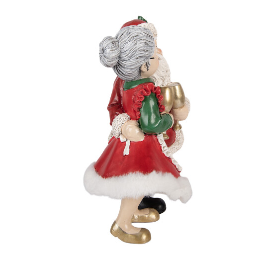 Figurina Mos Craciun si Craciunita polirasina multicolora 20x12x26 cm