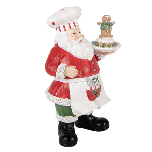Figurina Mos Craciun Bucatar polirasina multicolora  9x7x16 cm