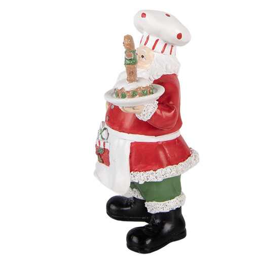 Figurina Mos Craciun Bucatar polirasina multicolora  9x7x16 cm