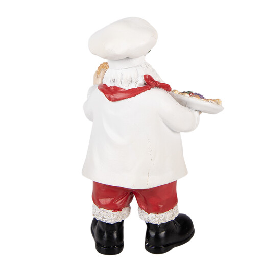 Figurina Mos Craciun Bucatar polirasina multicolora 11x8x18 cm