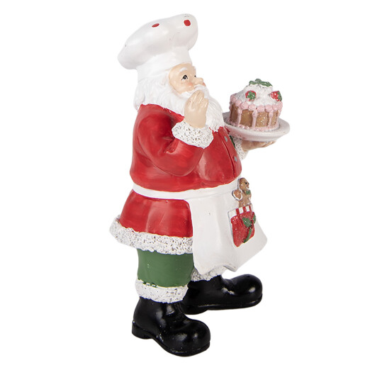 Figurina Mos Craciun Bucatar polirasina multicolora 9x8x16 cm