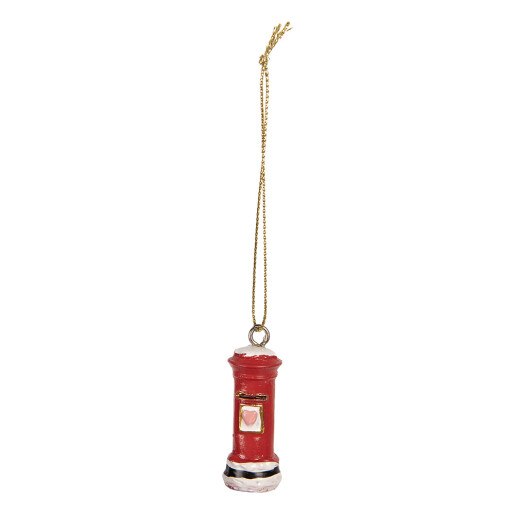 Ornament brad Craciun Cutie Postala polirasina multicolora Ø 2x4 cm