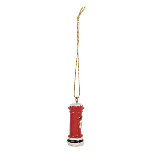 Ornament brad Craciun Cutie Postala polirasina multicolora Ø 2x4 cm
